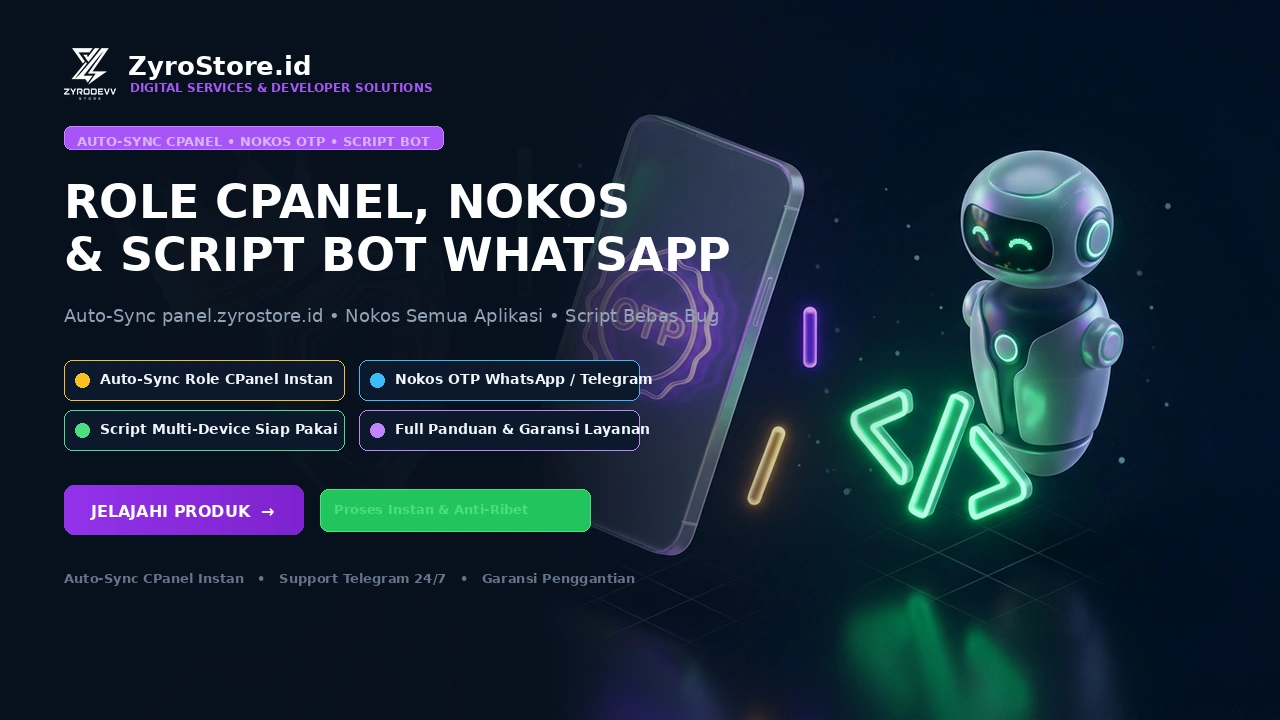 Role CPanel, Nokos OTP & Script Bot