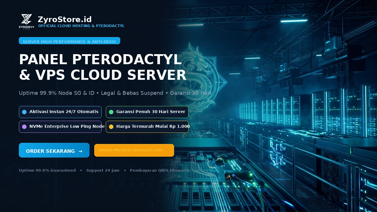 Panel Pterodactyl & VPS Cloud Server